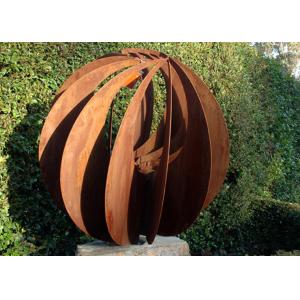 Corten Steel Hollow Outdoor Metal Sphere Sculpture Various Size Available