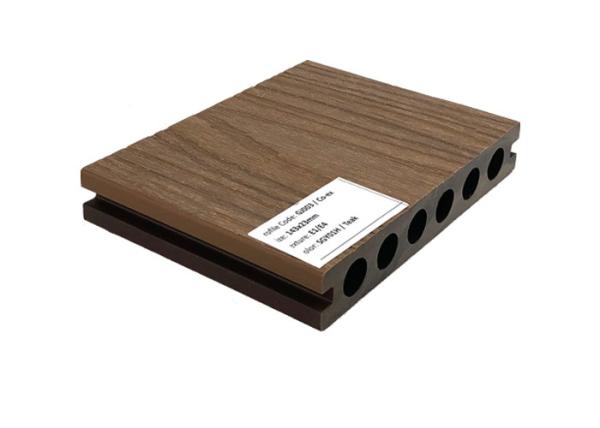 E1E4 WPC Composite Decking Tiles Deck WPC Click Teak Brushed