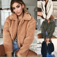 China Wholesale New 2018 fashion women turn-down collar winter warm woolen coats (C18723) on sale