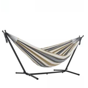 China Iron Stand Outdoor Folding Hammock Rust Proof Canvas Camping Hammock wholesale