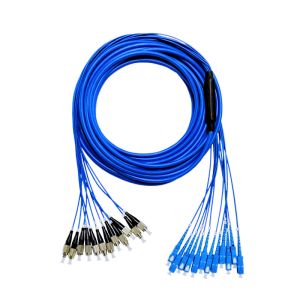 China FC UPC 0.3dB IL estoiram o cabo blindado 2mm do remendo da fibra do núcleo do cabo 12 supplier
