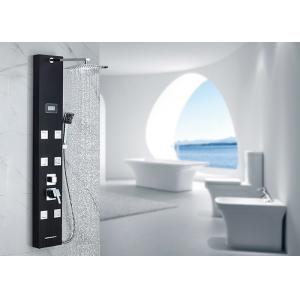 Black Painting Thermostatic Shower Panel ROVATE 5 Functions Water Diverter