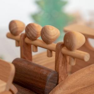 Handcrafted Handmade Wooden Train Set Baby Birthday Gift Crack Resistant