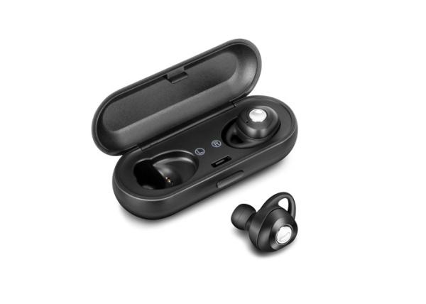 Black True Wireless Bluetooth Earbuds 10M Transmission With Deep Bass
