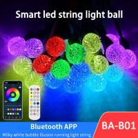 China Smart RGB LED Holiday Lights Solar LED String Light Motifs Ball Decorations For Garden on sale
