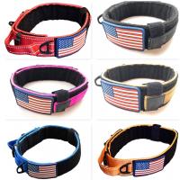 China Metal Buckle Military Dog Collar Nylon Reflective K9 Quick Release Fit All Seasons on sale