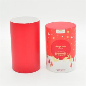 OEM Red Kraft Paper Cylinders , 150g 5.3cm Tea Packaging Boxes