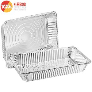 China Rectangular Disposable Aluminum Foil Packing Box Pizza Pan Steam Table With Lid on sale