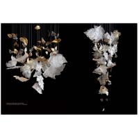 China Hotel Lobby Maple Leaf Chandelier Engineered Custom Lighting Fixtures With Glass Hangings on sale