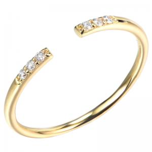 Engagement Ring Simple Small Fresh Opening Ring 18K Gold Diamond Rings