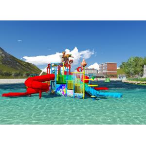 Water Pool Toys Theme Park Concept Design Customized Aqua Playground With Dump Bucket