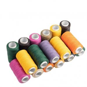 Knitting 0.8MM 210D Core Spun Yarn High Tensile Polyester Fiber Flat Braided Wax Thread