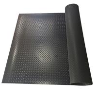 China Rubber Diamond-Plate Rubber Flooring Rolls With 3 Mm X 4 Ft X 3 Ft Rolls Black Color on sale