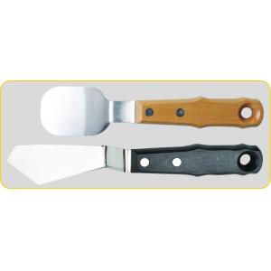Black / Natural Large Palette Knife , Cranked Palette Knife With Wooden Handle