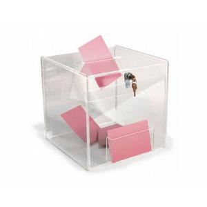 12.0" x 12.0" x 12.0"Acrylic Ballot Box with Lock  Clear Square Suggestion Box