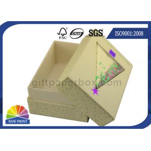 Glitter Powder Cardboard Paper Gift Box Three Pieces With Window OEM / ODM