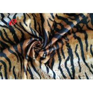 Tiger Stripe Velboa 100% Polyester Velvet Fabric , Animal Print Faux Fur Fabric