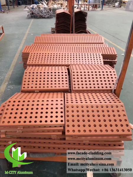 Perforated aluminum facade metal cladding for exterior wall cover powder coated