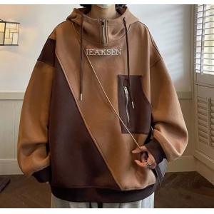 Custom Clothing Factory China Men'S Oversize Long Sleeve Front Pocket Hoodies With Zipper And Hood