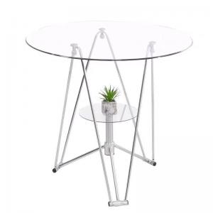 Glass Top Center Coffee Table , Marble Desktop Modern Center Table For Living Room