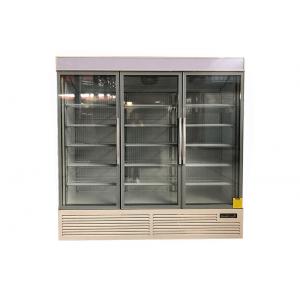 R290 Upright Display Freezer Flat Glass Door 1380L Energy Efficient