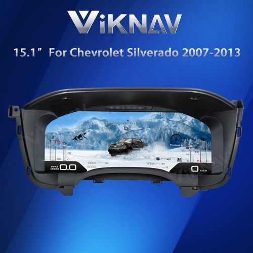 China Viknav 15.1 pulgadas de pantalla LCD Cluster digital de automóviles para Chevrolet Silverado GMC Sierra 2007-2013 Sistema Linux de velocímetro digital de automóviles Panel de instrumentos Panel de instrumentos Cockpit virtual on sale