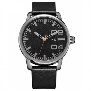 Mens Pin Buckle Black Casual Watches Wear Resistant Leather Belt Quartz Watch