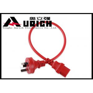 Red 6ft Three Prong Australia Power Cord With IEC 320 C13 Connector 10A 250V