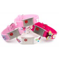 China Embossed Silicone Medical ID Wristband , Children's Medical ID Bracelets With Alloy Plate on sale