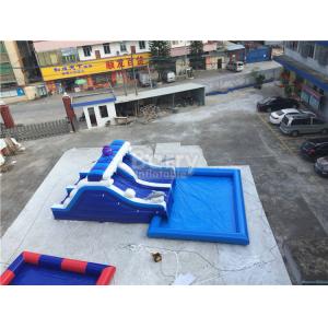 China Blue Wave Ultimate Inflatable Backyard Water Park With Pool Customzied Size supplier