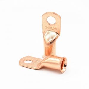 China AWG Copper Tube Ring Cable Crimp Lugs , Golden Color Solder Lug Connectors supplier