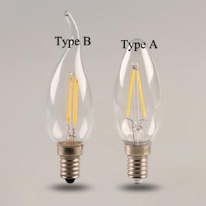 China Branco morno claro dos bulbos do filamento das lâmpadas de filamento C35 do diodo emissor de luz da ESPIGA da luz da cauda da tração de Dimmable 2W 4W 6W E14/natureza 110/de 220V branco supplier