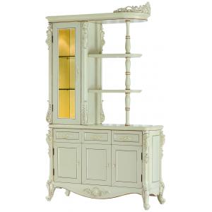 China French luxury style wooden divider cabinet，white hand carved partion cabinet supplier