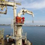 2.5t 22m Folding Boom Ship Deck Cranes Hydraulic With Telescopic