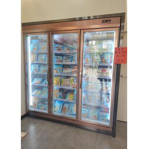 China Fan Cooling Supermarket Beverage Showcase With Glass Doors Air Cooled Remote Fridge supplier