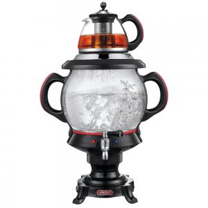 China Durable Room Service Equipments Tradition Glass Samovar W / 4.5 LTR Electric Water Kettle with 1 LTR Teapot supplier