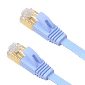 4 Ft Cat6 Flat Ethernet Lan Cables Blue With Gold Shielded Snagless Rj45 Connectors