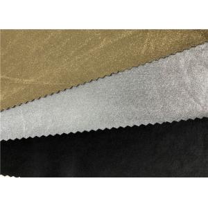 Gold / Silver Shiny Foil Printing Polyester Spandex Fabric Knitting For Leggings