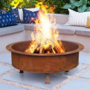 Outdoor Round Courtyard Metal Heating Brazier Fire Pit Corten Steel Fire Bowl