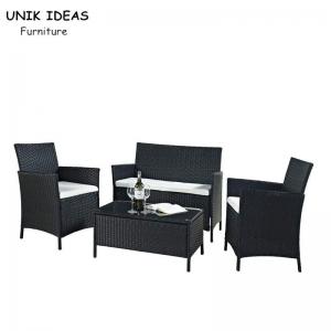 4 Pieces Rattan Wicker Furniture Set Waterproof Outdoor Garden Furniture Set