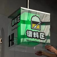 China Double layer transparent acrylic rotating light box 360 degree display billboard ask head sign custom on sale