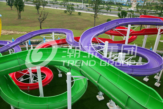 Easy Installation Fiberglass Water Slides Space Bowl Water Slide For Water Park