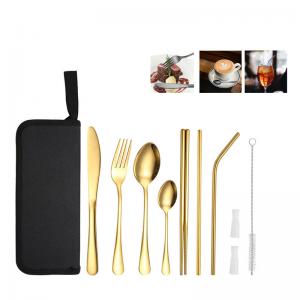 Lightweight And Reusable Stainless Steel Cutlery Set For Camping 10  Pieces