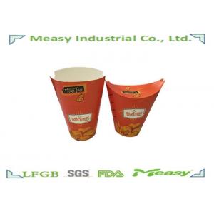 Orange 16 oz French Fries paper food containers medium size SGS LFGB FDA