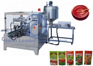 China Ketchup / Tomato Paste Rotary Premade Pouch Packing Machine 1500G With Single Dose on sale 