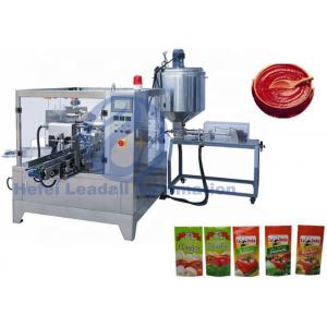 China Ketchup / Tomato Paste Rotary Premade Pouch Packing Machine 1500G With Single Dose supplier