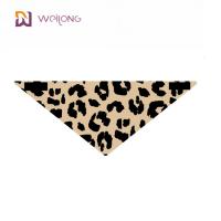 China Poly Poplin Leopard Print Pet Bandana Customization Digital Printing Small Dog Bandanas on sale