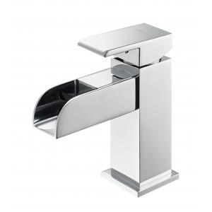 China Waterfall Wash Basin Faucet LED light Hot and Cold Water Supply supplier