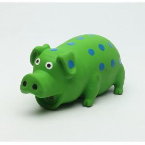 Screaming Squeaky Latex Pet Toys Green Pig Dogs Toy Rubber Eco Friendly