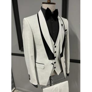 Style spécial Grey Tuxedo Suit de costume du smoking des hommes minces d'ajustement